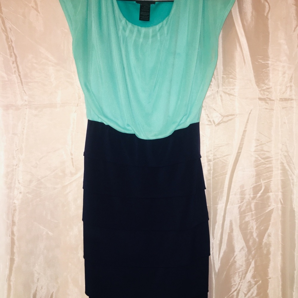 Tourquoise and blue casual dress